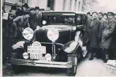 This is a photo taken in Umea northern part in Sweden in 1932 It is the start of the Monte Carlo rally