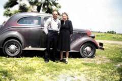 William Leland Shelton and Sarah Miller Shelton with their 1936 Nash Lafayette Victoria Touring From Tom Shelton